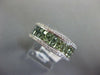 WIDE 3.70CT DIAMOND & AAA GREEN AMETHYST 14KT WHITE GOLD PRINCESS INVISIBLE RING
