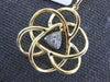 ESTATE .07CT DIAMOND 14KT YELLOW GOLD 3D CLASSIC STAR FLOWER LOVE PENDANT
