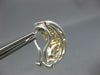 ESTATE LARGE 1.71CT DIAMOND 18K TRI COLOR GOLD 3D LEAF FILIGREE CLIP ON EARRINGS