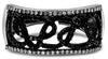 ESTATE .46CT WHITE & BLACK DIAMOND 14K WHITE GOLD RECTANGULAR LOVE KNOT FUN RING