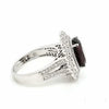 LARGE 6.02CT DIAMOND & AAA RHODOLITE 18KT WHITE GOLD 3D OVAL & ROUND FLORAL RING