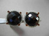 ESTATE 27.01CTW AAA SMOKY BLUE TOPAZ & DIAMOND 14KT WHITE GOLD CLIP ON EARRINGS