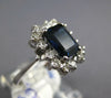WIDE 2.61CT DIAMOND & AAA SAPPHIRE 14K WHITE GOLD 3D EMERALD CUT ENGAGEMENT RING