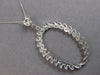 EXTRA LARGE 3.21CT DIAMOND 14KT WHITE GOLD MULTI LEAF OPEN OVAL FLOATING PENDANT