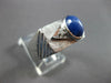 ESTATE WIDE 2.2CT DIAMOND & AAA STAR SAPPHIRE 14KT WHITE GOLD OVAL & ROUND RING
