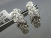 ESTATE .18CT DIAMOND 14KT WHITE GOLD MESH CRISS CROSS X CLIP ON HANGING EARRINGS