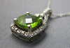 LARGE 2.15CT DIAMOND & AAA PERIDOT 14KT WHITE GOLD SQUARE HALO FLOATING PENDANT
