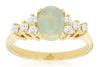 1.25CT DIAMOND & AAA OPAL 14KT YELLOW GOLD 3D OVAL & ROUND FRIENDSHIP LOVE RING