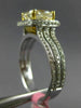 LARGE 2.73CT WHITE & FANCY YELLOW DIAMOND 18KT TWO TONE GOLD 3D ENGAGEMENT RING