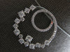 LARGE 1.41CT DIAMOND 18KT WHITE GOLD CLUSTER CIRCULAR LOVE KNOT FLOATING PENDANT
