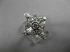 ESTATE LARGE .48CT DIAMOND 14KT WHITE GOLD OPEN BEZEL FLOWER FUN RING #20573