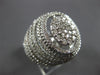 ESTATE LARGE 2.11CT DIAMOND 14KT WHITE GOLD 3D CLUSTER OVAL FUN UNISEX RING