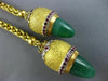 ANTIQUE LARGE & LONG 3.90CT DIAMOND & RUBY & JADE 18K 2TONE GOLD LARIAT NECKLACE