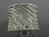 ESTATE LARGE 1.21CT DIAMOND 14K WHITE GOLD 3D MULTI WAVE SEMI ETERNITY LOVE RING