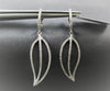 ESTATE .56CT DIAMOND 18KT WHITE GOLD 3D CLASSIC LEAF HANGING EARRINGS