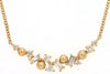 ESTATE .29CT DIAMOND 14KT YELLOW GOLD ROUND & BAGUETTE MULTI BEADED FUN NECKLACE