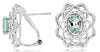 1.07CT DIAMOND & AAA AQUAMARINE 14KT WHITE GOLD 3D OVAL & ROUND HANGING EARRINGS