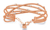 WIDE .63CT DIAMOND 14KT ROSE & WHITE GOLD CRISS CROSS FLEXIBLE BANGLE BRACELET