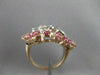 ANTIQUE 1.69CT OLD MINE DIAMOND RUBY 14K W ROSE GOLD FLOWER COCKTAIL RING #21009