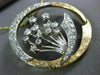 ANTIQUE LARGE 2.5CT OLD MINE CUT DIAMOND 14K TWO TONE GOLD FLOWER PENDANT #2490