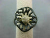 ESTATE LARGE 1.32CT WHITE & BLACK DIAMOND 14K YELLOW & BLACK GOLD 3D FLOWER RING