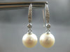 .10CT DIAMOND & AAA SOUTH SEA PEARL 14KT WHITE GOLD 3D ETOILE HANGING EARRINGS