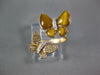 ESTATE .03CT DIAMOND & AAA TIGER EYE 18KT ROSE GOLD DOUBLE BUTTERFLY LOVE RING