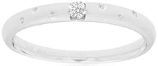 ESTATE .04CT DIAMOND 14KT WHITE GOLD 3D CLASSIC SOLITAIRE ETOILE FUN LOVE RING