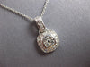 ESTATE .29CT DIAMOND 14KT WHITE GOLD 3D CLASSIC ROUND SQUARE FOATING PENDANT