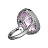 EXTRA LARGE 43.61CT AAA KUNZITE 18KT WHITE GOLD OVAL SOLITAIRE ENGAGEMENT RING