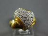 ESTATE WIDE .63CT DIAMOND 18KT YELLOW GOLD CLASSIC DOUBLE HEART PAVE LOVE RING