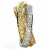 1.88CT DIAMOND 18KT TRI COLOR GOLD 3D CLASSIC TRINITY WEDDING ANNIVERSARY RING