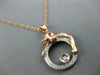 .15CT DIAMOND & AAA RUBY 14KT ROSE GOLD CIRCULAR HAPPY PANTHER TIGER FUN PENDANT