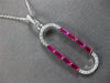 .74CT DIAMOND & AAA RUBY 14K WHITE GOLD 3D BAGUETTE & ROUND FUN FLOATING PENDANT