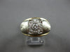 WIDE .36CT DIAMOND 14K 2 TONE GOLD 3D ROUND SQUARE MATTE & SHINY FUN RING #28029