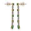 2.94CT DIAMOND & AAA EMERALD 18KT 2 TONE GOLD PRINCESS & ROUND HANGING EARRINGS
