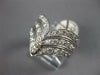 ANTIQUE WIDE 1.26CT DIAMOND 14KT WHITE GOLD THREE ROW V SHAPE ANNIVERSARY RING