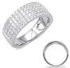 WIDE 1.19CT DIAMOND 14KT WHITE GOLD 3D 5 ROW PAVE SEMI ETERNITY ANNIVERSARY RING