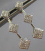 LARGE 1CT DIAMOND 14KT WHITE GOLD 3D PRINCESS INVISIBLE JOURNEY HANGING EARRINGS