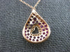 ESTATE .31CT DIAMOND & AAA RUBY 14KT ROSE GOLD TEAR DROP HEART FLOATING PENDANT