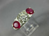 ANTIQUE LARGE 4.33CT DIAMOND & AAA RUBY PLATINUM 3D THREE STONE ENGAGEMENT RING