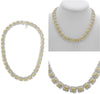 32.14CT WHITE & FANCY YELLOW DIAMOND 18K 2 TONE GOLD 3D CUSHION & ROUND NECKLACE