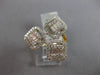 LARGE 1.11CT DIAMOND 14KT YELLOW GOLD ROUND & BAGUETTE CLUSTER HALO SQUARE RING