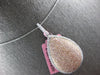 EXTRA LARGE 1.95CT WHITE & PINK DIAMOND 18KT WHITE & ROSE GOLD TEAR DROP PENDANT