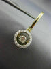 ESTATE .53CT DIAMOND 14K YELLOW GOLD 3D SOLITAIRE HALO FLOATING HANGING EARRINGS