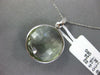 LARGE 16.26CT DIAMOND & AAA GREEN AMETHYST 14K WHITE GOLD ROUND FLOATING PENDANT