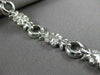 ANTIQUE WIDE .64CT DIAMOND 14KT WHITE GOLD 3D LINK FLORAL LOVE BRACELET #11573