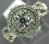 ESTATE LARGE 1.0CT 14K WHITE GOLD DOUBLE HALO SOLITAIRE INFINITY ENGAGEMENT RING