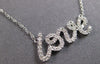 ESTATE .30CT DIAMOND 14KT WHITE GOLD 3D CLASSIC SCRIPT LOVE FUN NECKLACE
