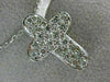 ANTIQUE .40CT ROUND DIAMOND 14KT WHITE GOLD CLASSIC FLOATING CROSS PENDANT #1894